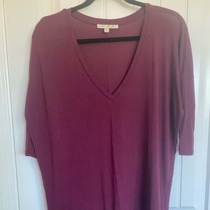 Express 3/4 Sleeve V-neck shirt